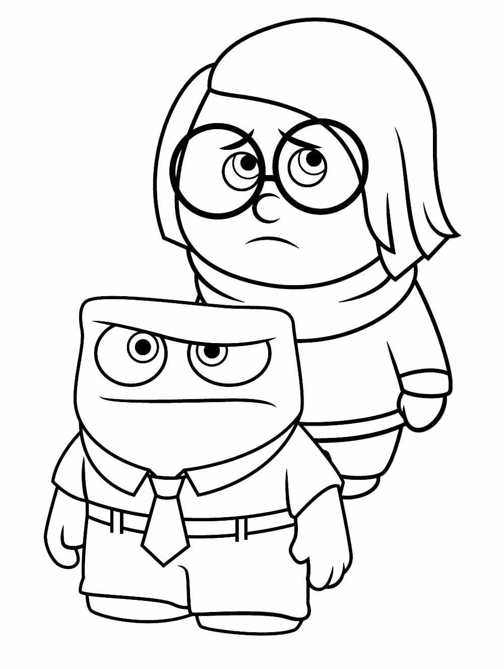 Desenho de Raiva e Tristeza para Colorir e Pintar