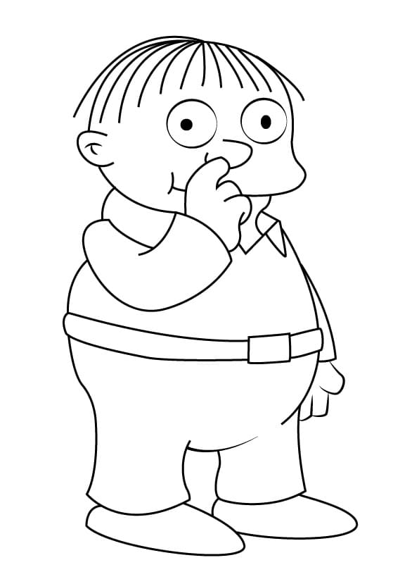 Desenho de Ralph Wiggum dos Simpsons Imprimivel para Colorir e Pintar
