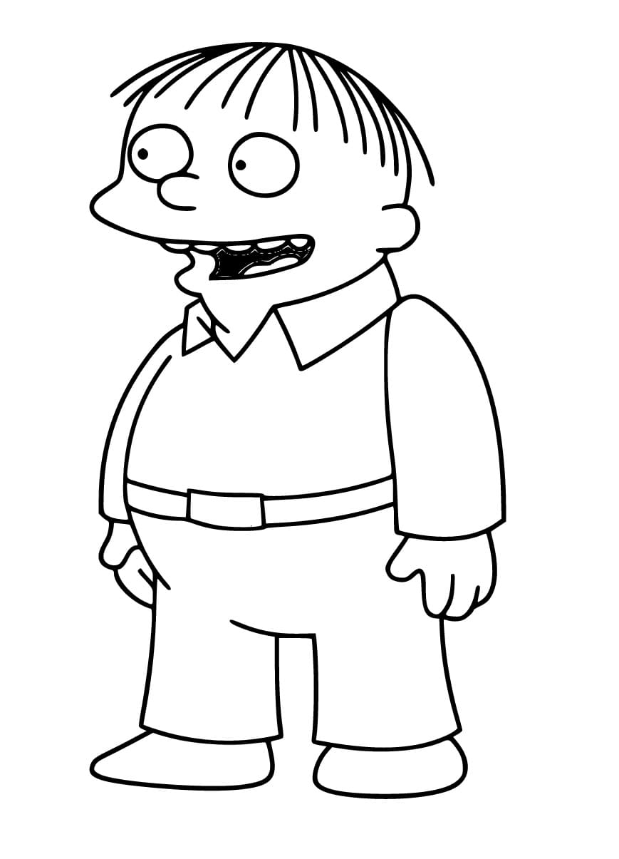 Desenho de Ralph Wiggum dos Simpsons para Colorir Imprimivel e Pintar