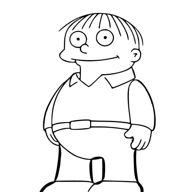 Desenho de Ralph Wiggum dos Simpsons para Colorir Pdf Grátis e Pintar