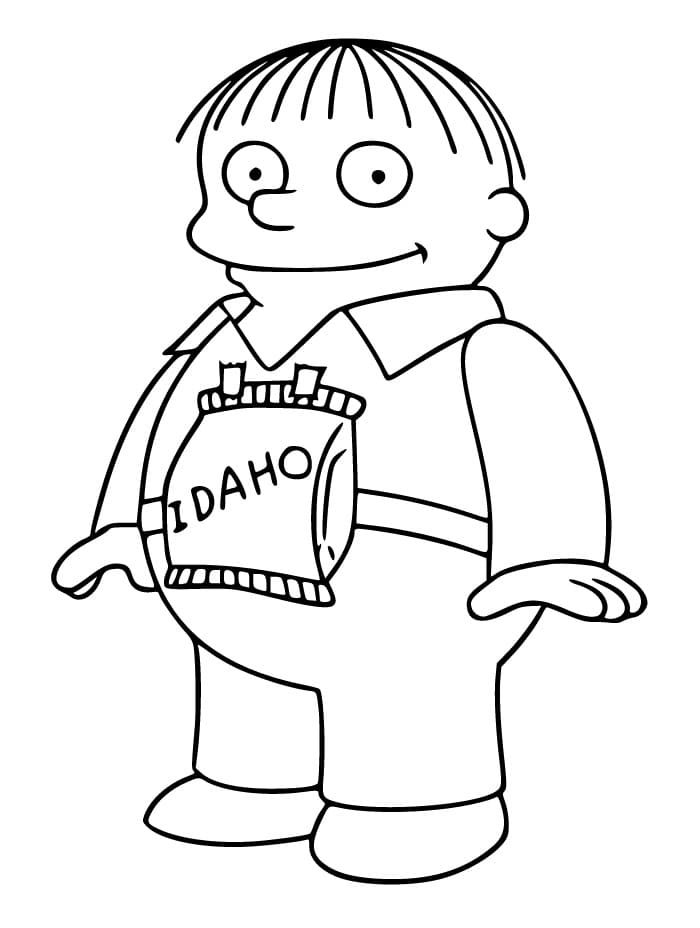 Desenho de Ralph Wiggum dos Simpsons para Imprimir Pdf Grátis e Pintar