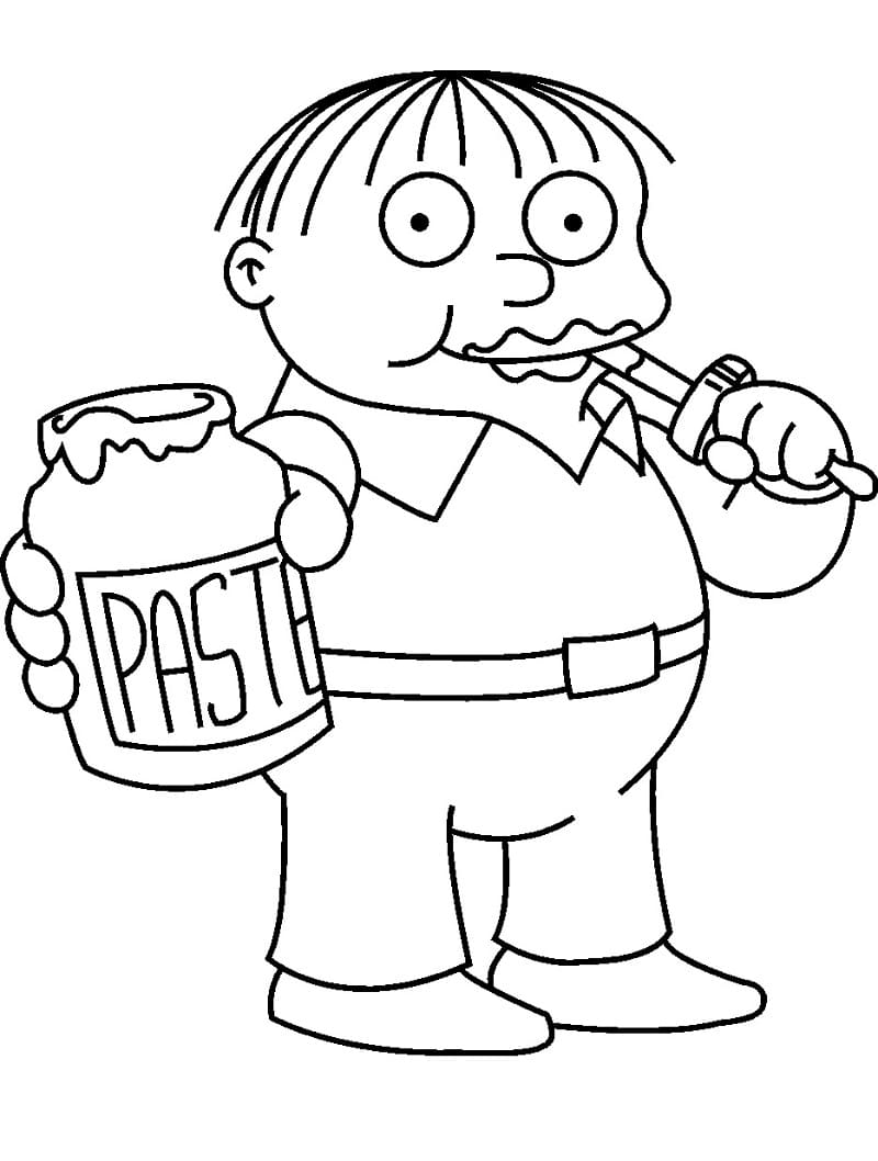 Desenho de Ralph Wiggum dos Simpsons para Pintar Pdf Grátis