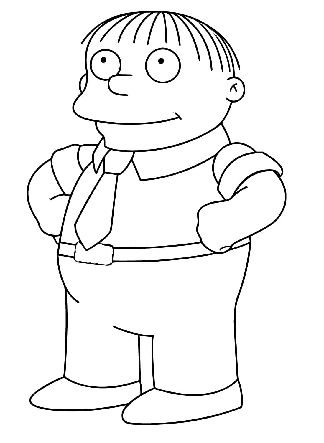 Desenho de Ralph Wiggum dos Simpsons Pdf para Colorir Grátis e Pintar