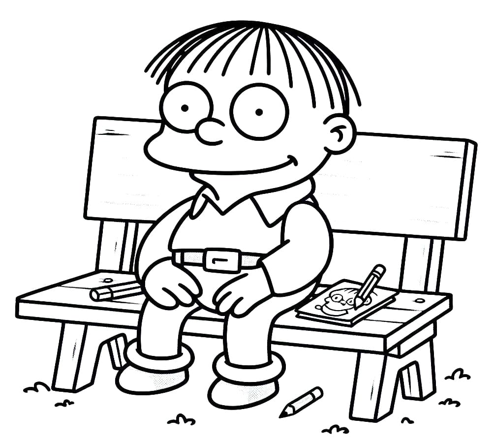 Desenho de Ralph Wiggum dos Simpsons Pdf para Imprimir e Colorir e Pintar