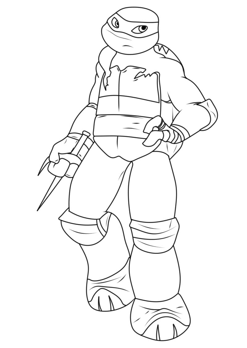 Desenho de Raphael de Tartarugas Ninja para Colorir e Pintar