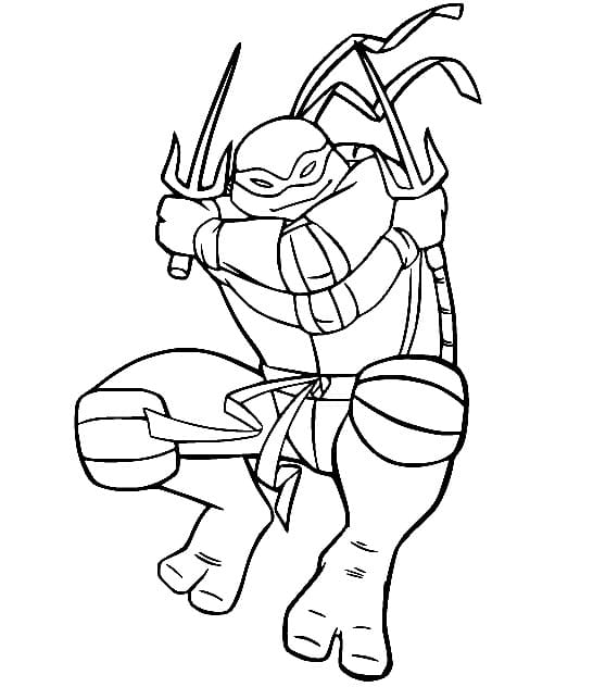 Desenho de Raphael em Tartarugas Ninja para Colorir e Pintar