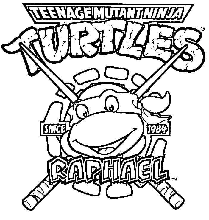 Desenho de Tartarugas Ninja Raphael Fofo para Colorir e Pintar