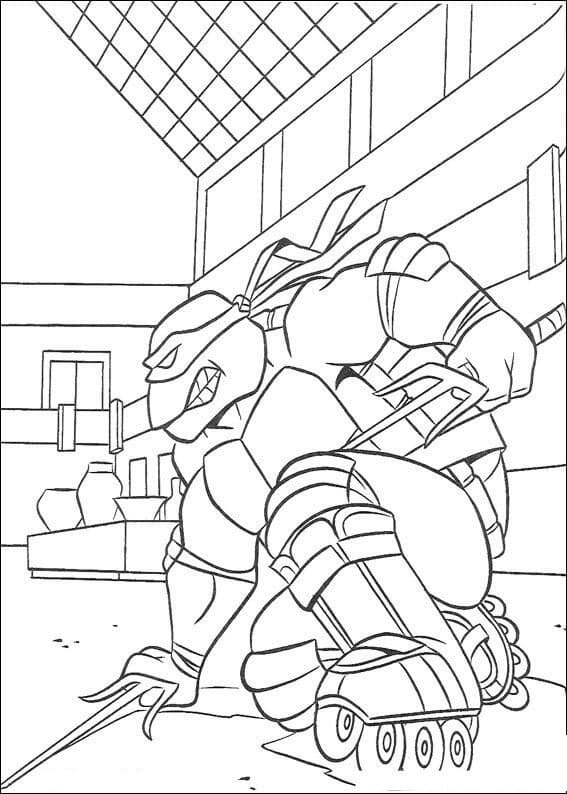 Desenho de Tartarugas Ninja Raphael Imprimivel para Colorir e Pintar