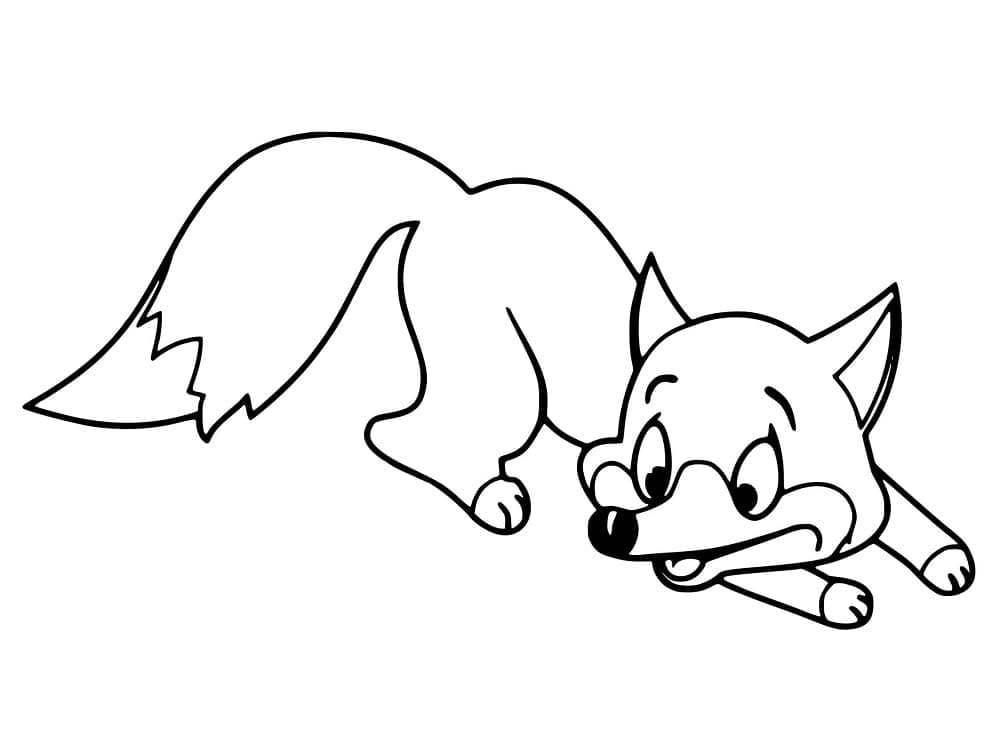 Desenho de Raposa Engracada para Colorir e Pintar