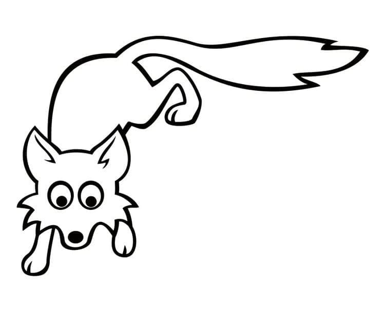 Desenho de uma Raposa Simples para Colorir e Pintar