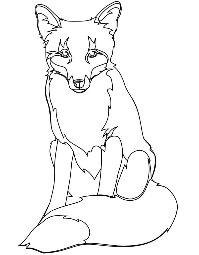 Desenho de Raposa para Pintar Pdf Grátis