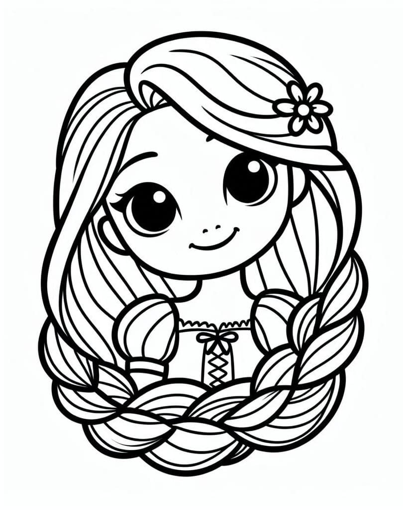 Desenho de Rapunzel Disney para Colorir e Pintar