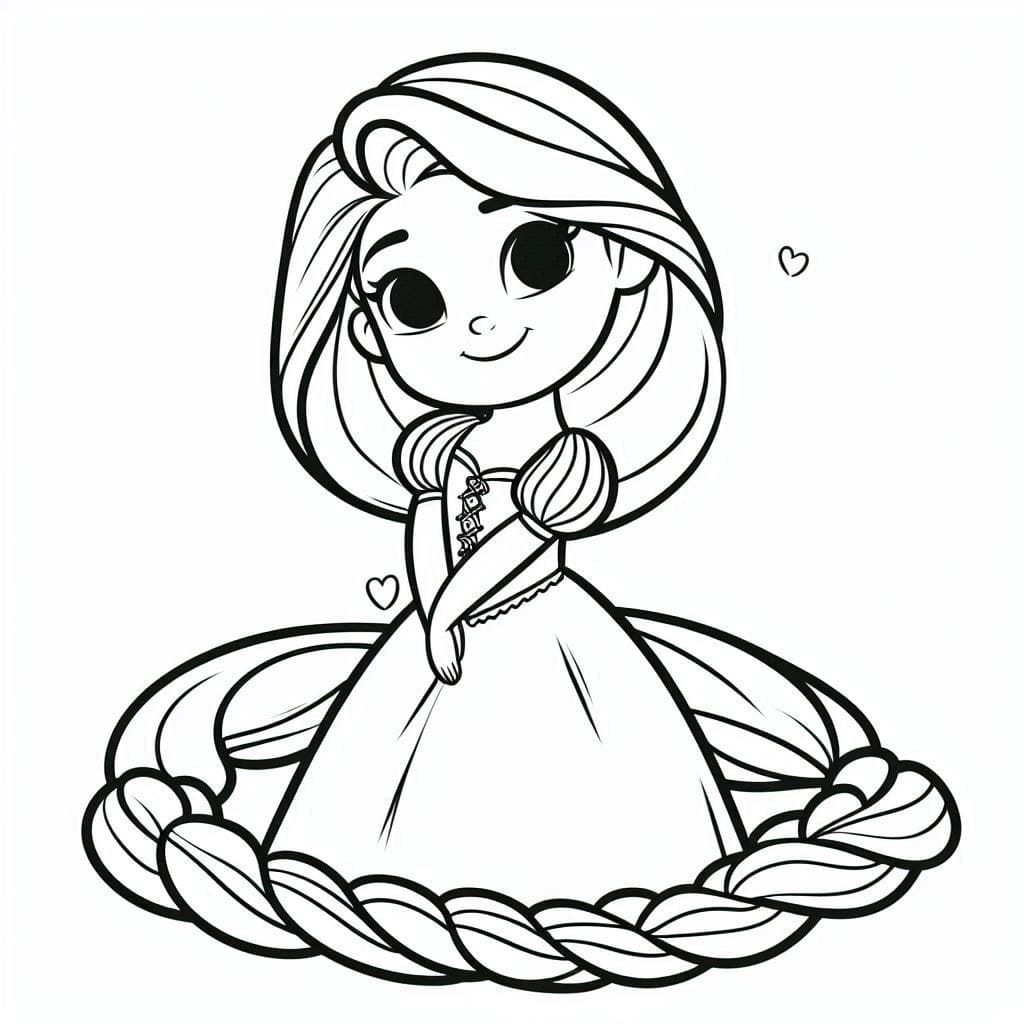 Desenho de Rapunzel de Disney para Colorir e Pintar