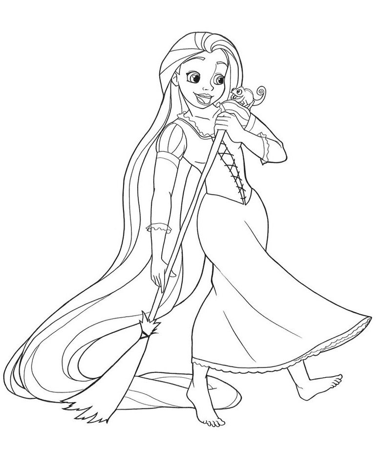 Desenho de Rapunzel Download para Colorir e Pintar
