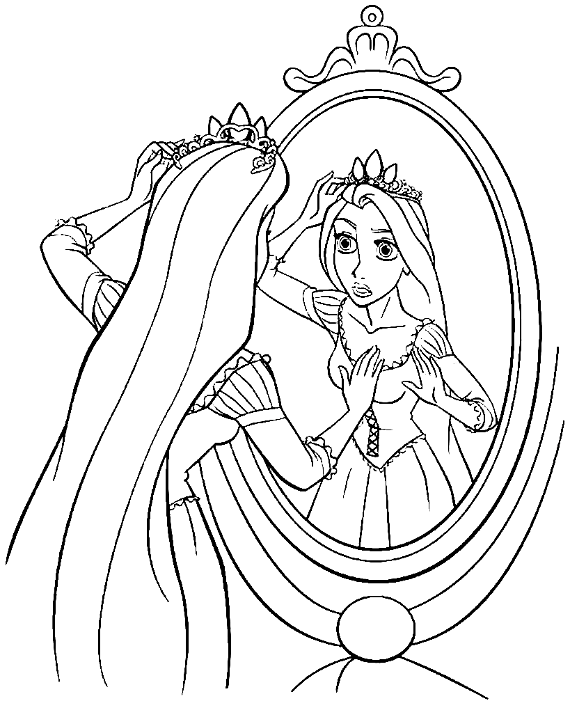 Desenho de Rapunzel Grátis para Colorir e Pintar