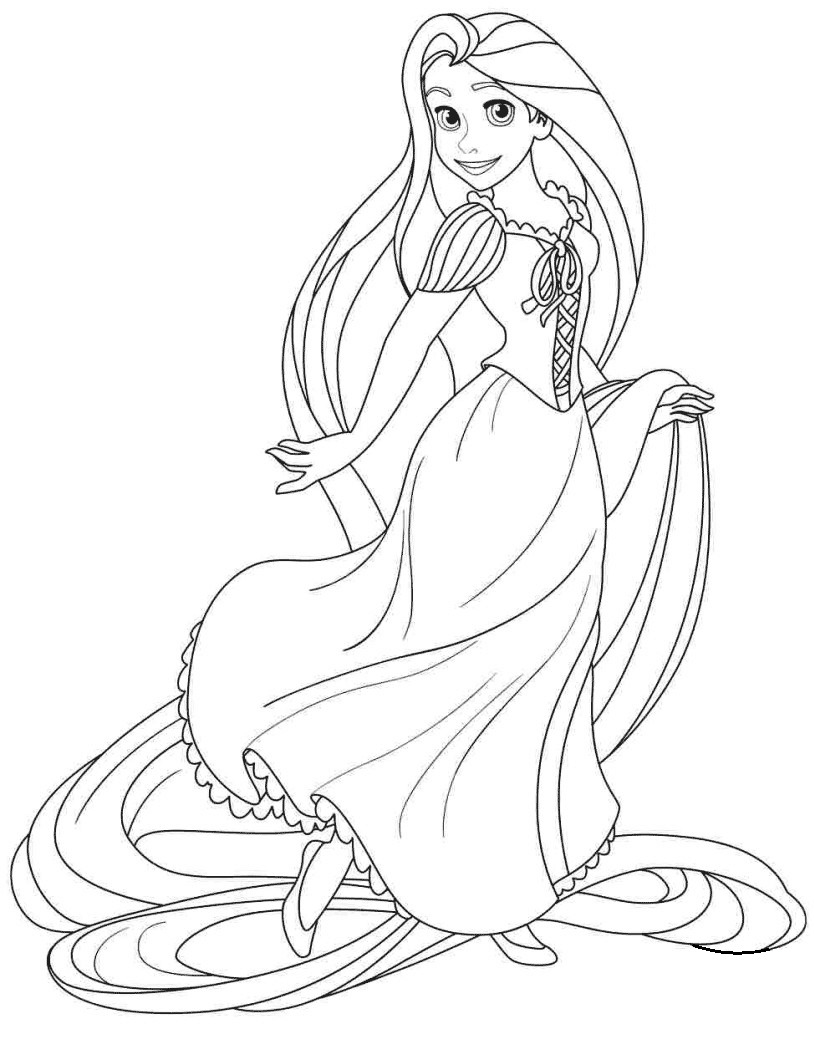 Desenho de Rapunzel Imprimivel para Colorir e Pintar