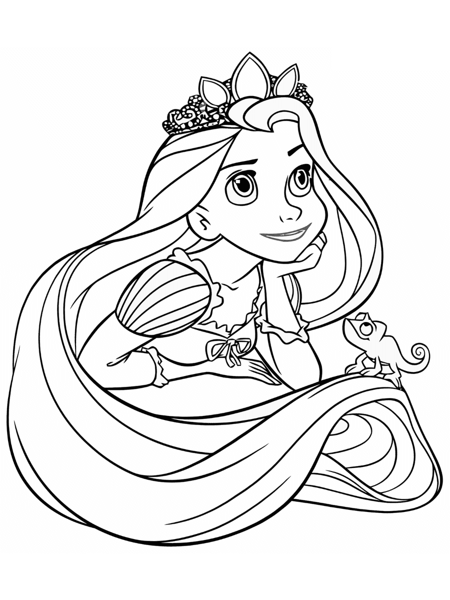 Desenho de Rapunzel Pdf para Colorir e Pintar