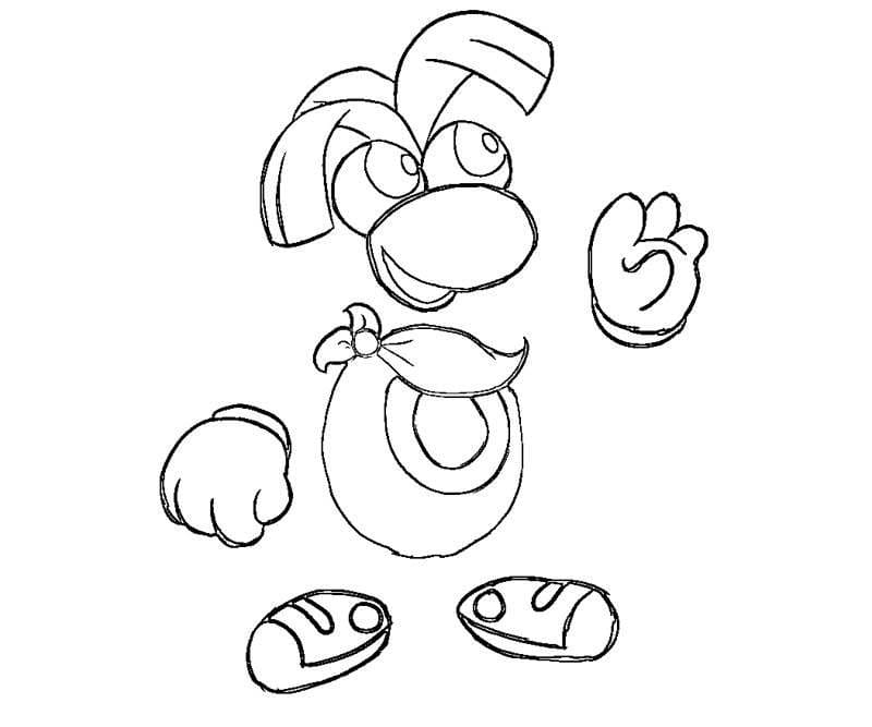Desenho Rayman 20 para Colorir e Pintar