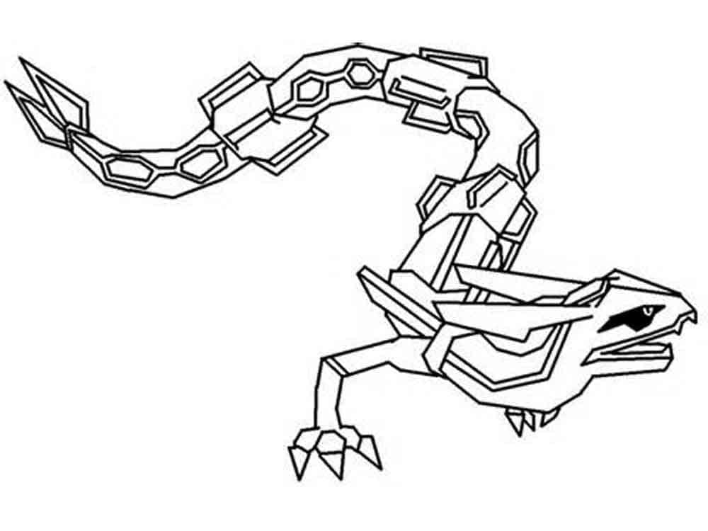 Desenho de Imagem de Rayquaza para Colorir e Pintar
