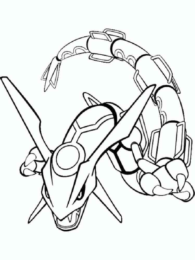 Desenho de Pokemon Rayquaza para Crianças para Colorir e Pintar
