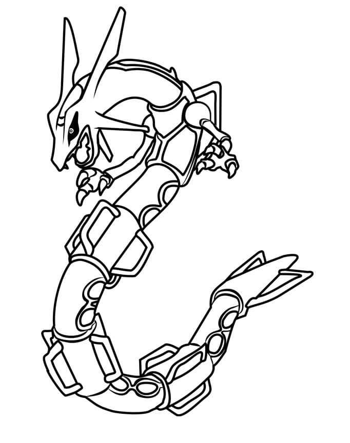 Desenho de Rayquaza para Crianças para Colorir e Pintar