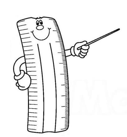 Desenho de Régua de Desenho Animado para Colorir e Pintar