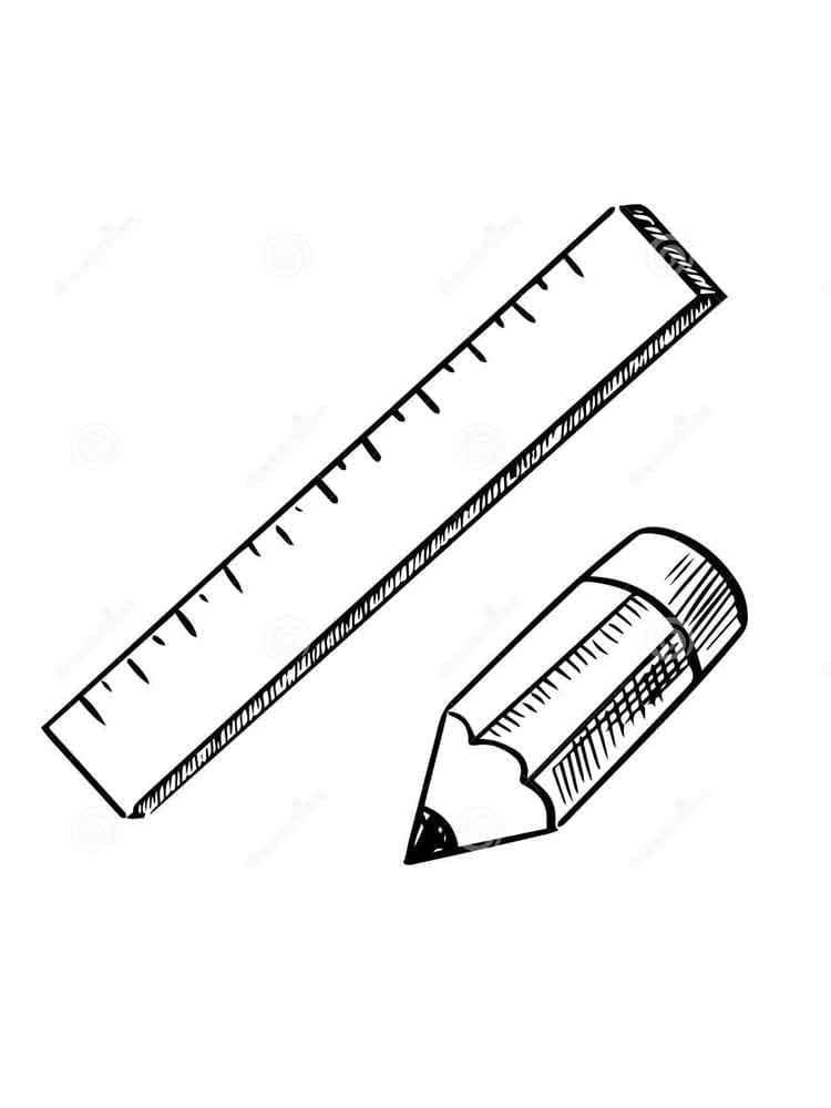 Desenho de Régua e Lápis para Colorir e Pintar
