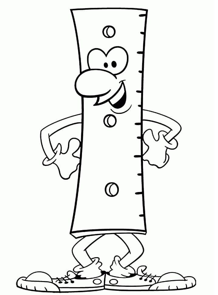 Desenho de Régua Engracada para Colorir e Pintar