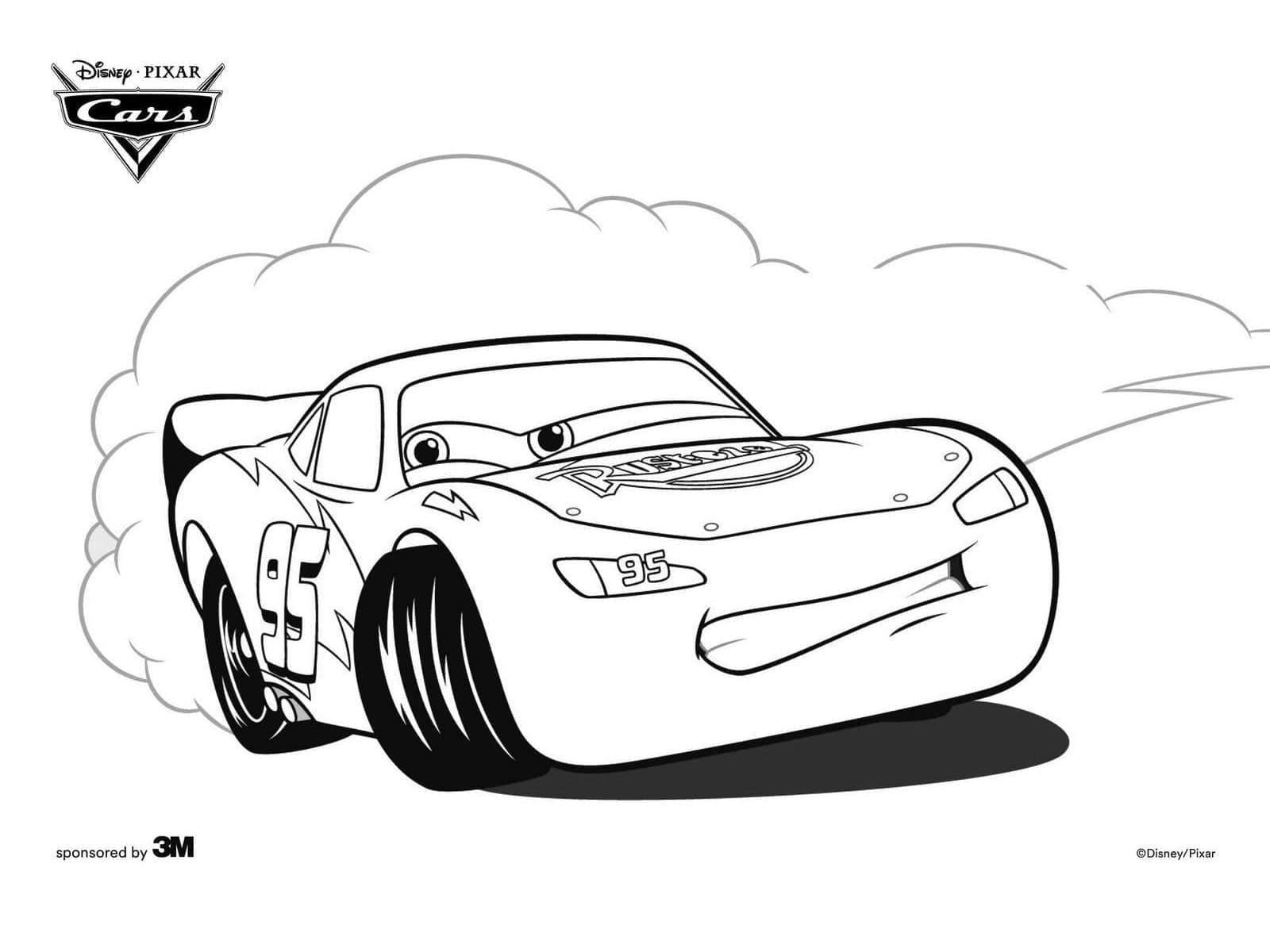 Desenhos de Imprimivel Relâmpago Mcqueen para Colorir e Pintar