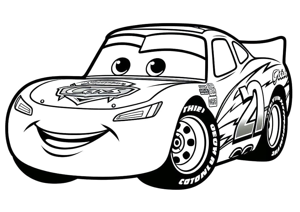 Desenhos de Relâmpago Mcqueen Adorável para Colorir e Pintar