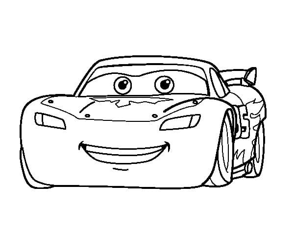 Desenho de Disney Carros Relâmpago Mcqueen para Colorir e Pintar