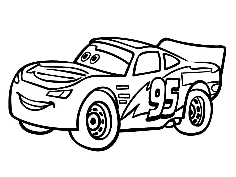 Desenho de Relâmpago Mcqueen do Carros 2 para Colorir Download e Pintar
