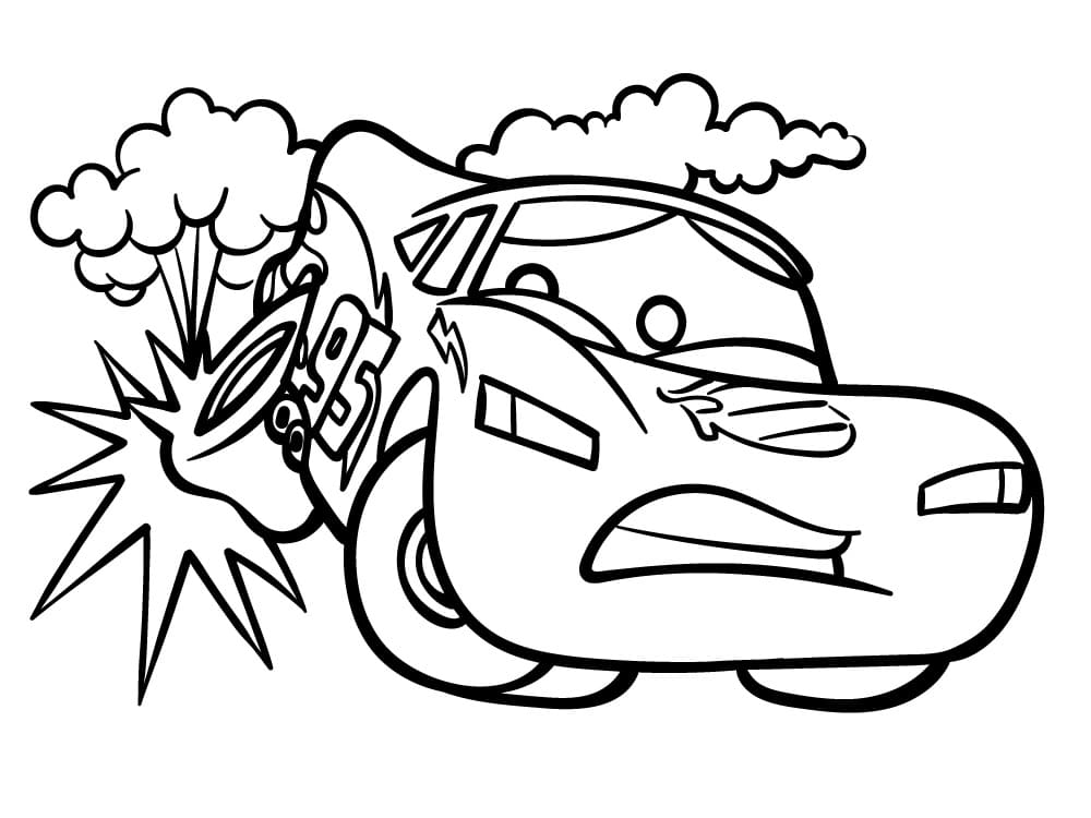 Desenho de Relâmpago Mcqueen para Colorir Imprimivel e Pintar