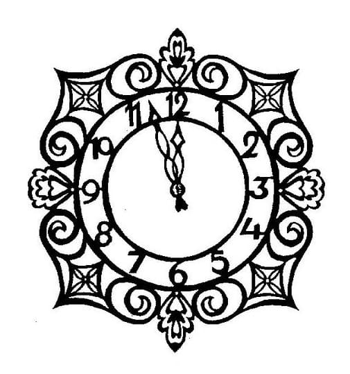 Desenho de Belo Relógio para Colorir e Pintar