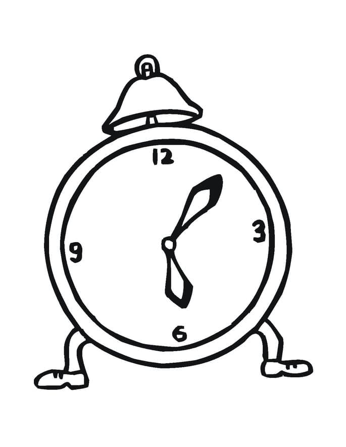 Desenho de Relógio para Crianças para Colorir e Pintar