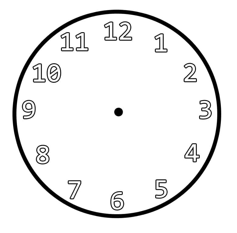 Desenho de Relógio Simples para Colorir e Pintar