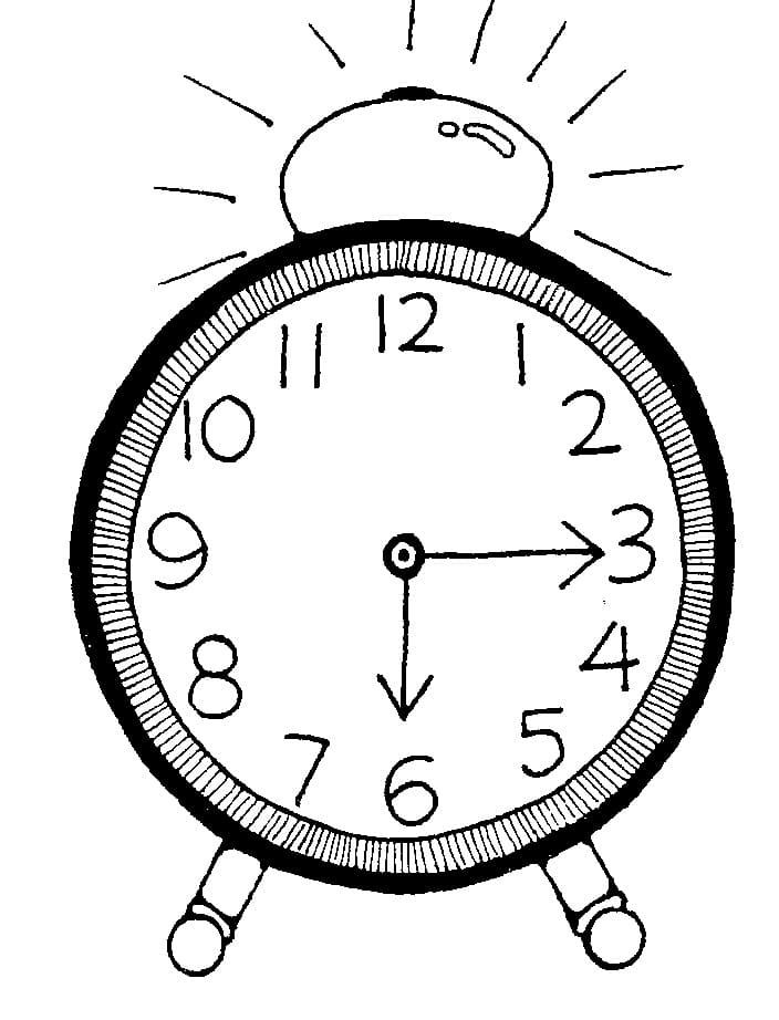 Desenho de um Relógio para Colorir e Pintar