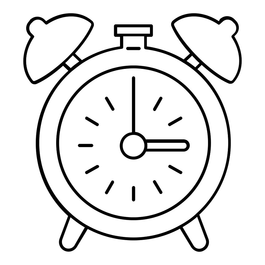 Desenho de Relógio Fácil de Colorir com Lápis de Cor e Pintar