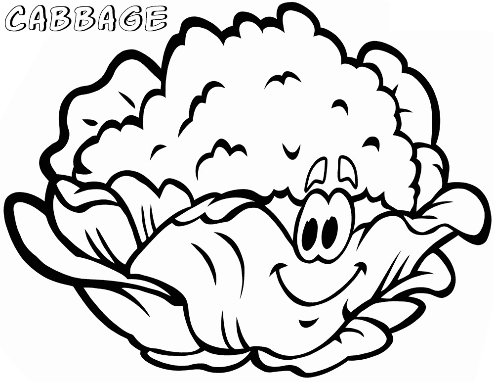 Desenho de Repolho Pdf para Colorir e Pintar