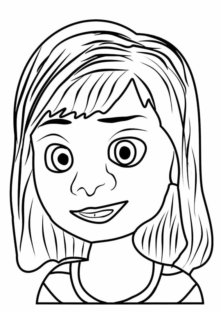 Desenho de Divertidamente Riley para Colorir e Pintar