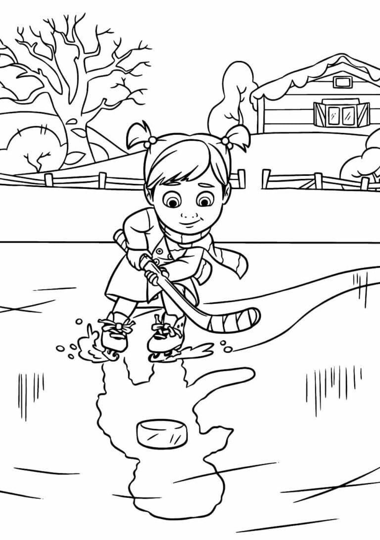 Desenho de Pequena Riley Divertida Mente para Colorir e Pintar