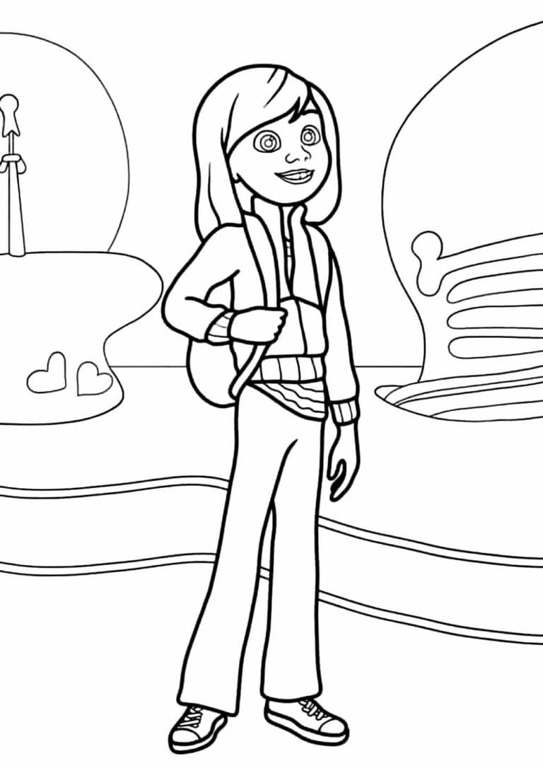 Desenho de Riley Andersen de Divertida Mente para Colorir e Pintar