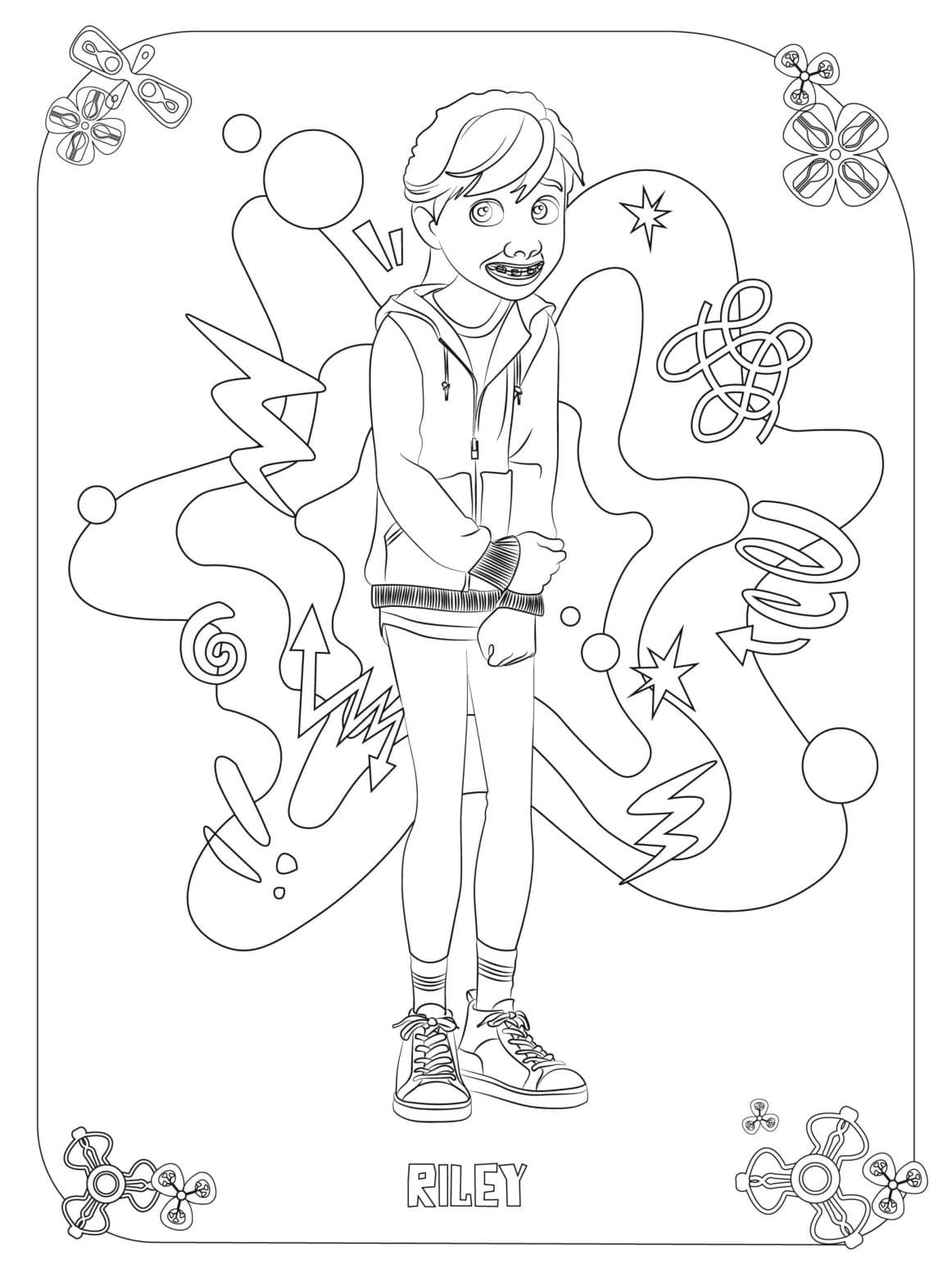 Desenho de Riley Imprimivel Grátis para Crianças para Colorir e Pintar