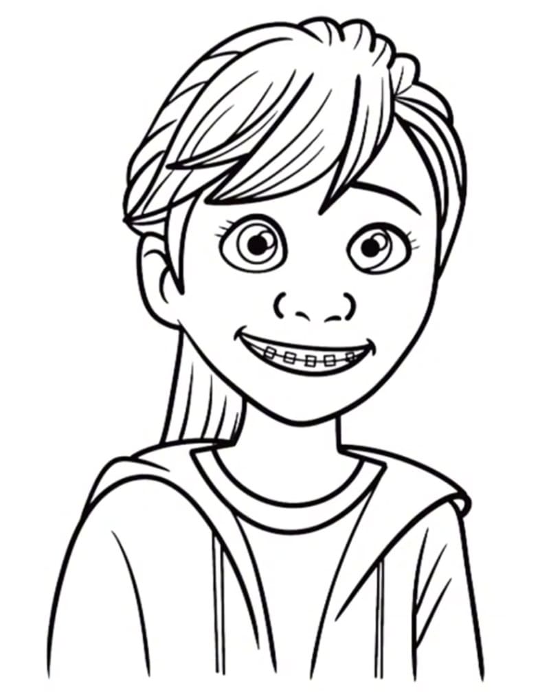 Desenho de Riley Sorridente para Colorir e Pintar