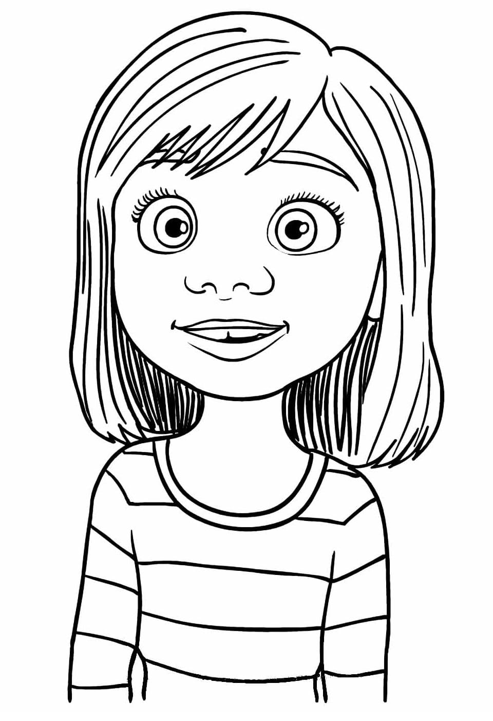 Desenho de Riley de Divertida Mente para Colorir e Pintar