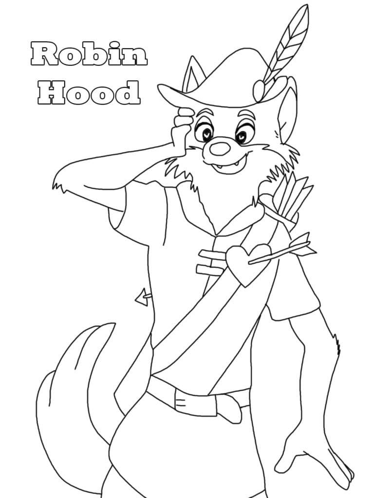 Desenho de Robin Hood para Imprimir Download e Pintar