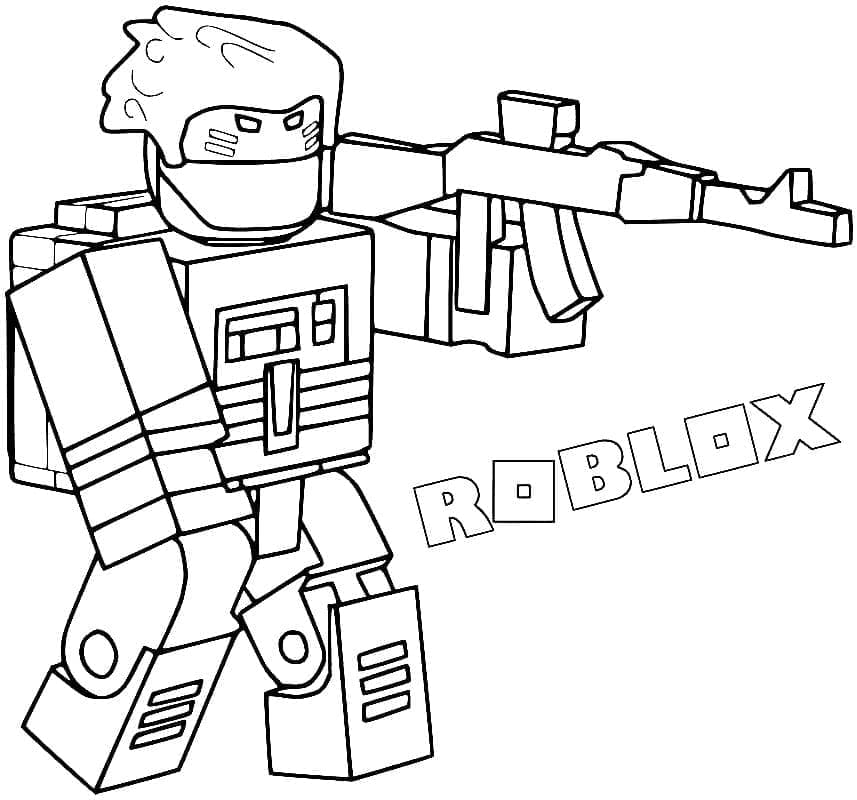 Desenho de Bandit de Roblox para Colorir e Pintar