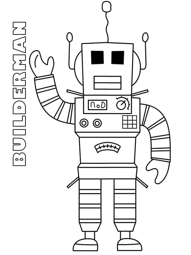 Desenho de Builderman de Roblox para Colorir e Pintar