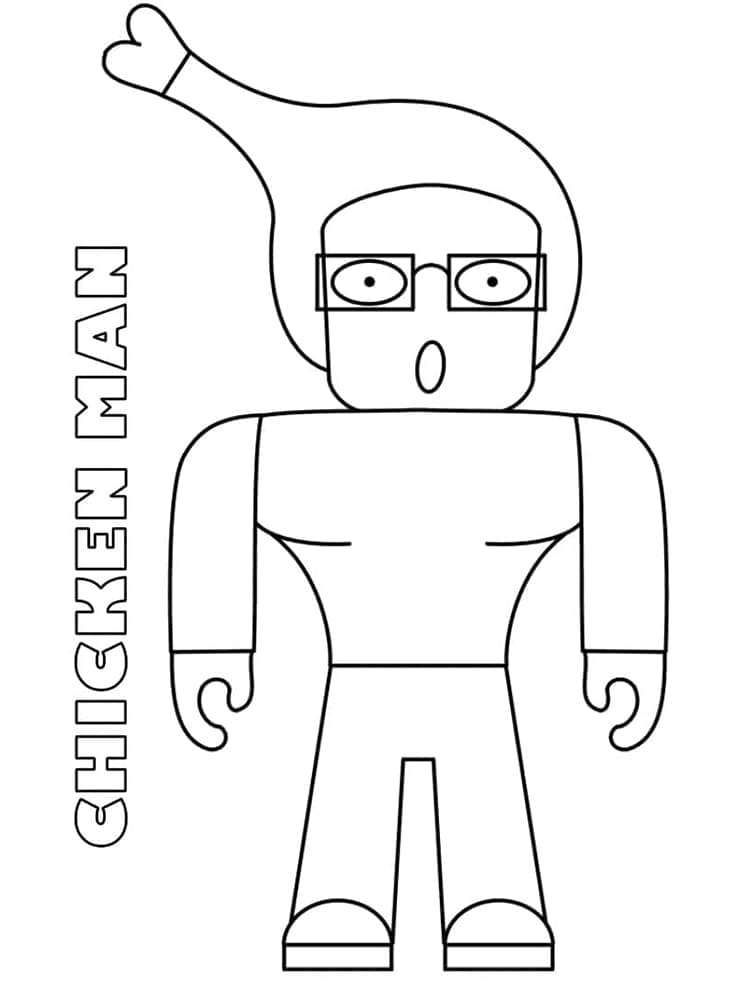 Desenho de Chicken Man de Roblox para Colorir e Pintar