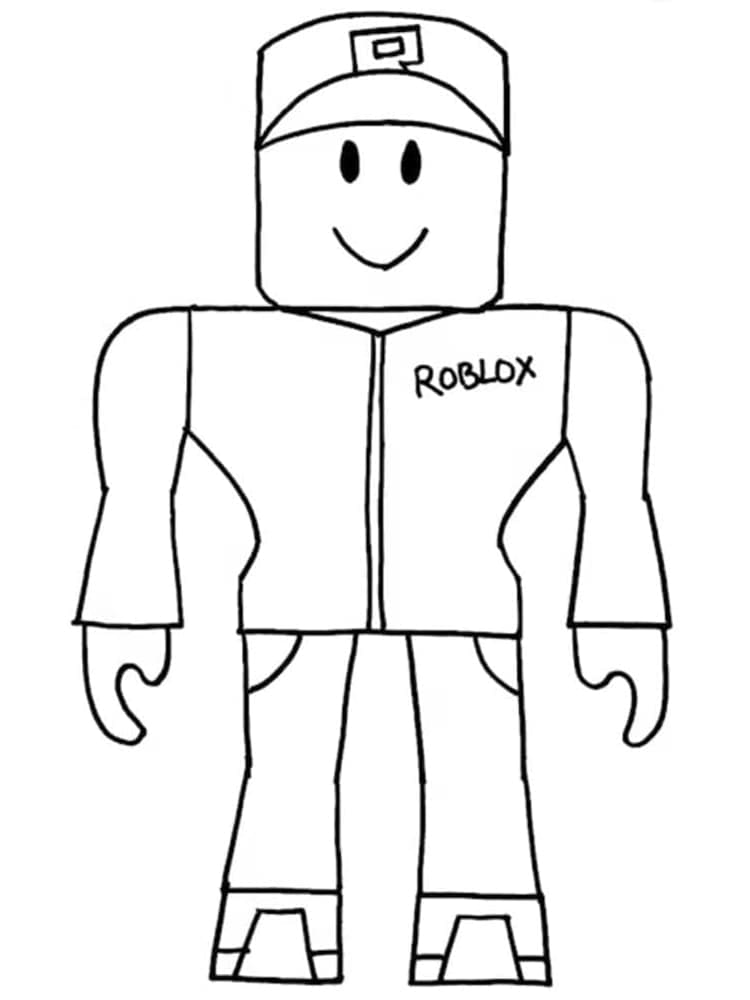 Desenho de Jogador de Roblox para Colorir e Pintar